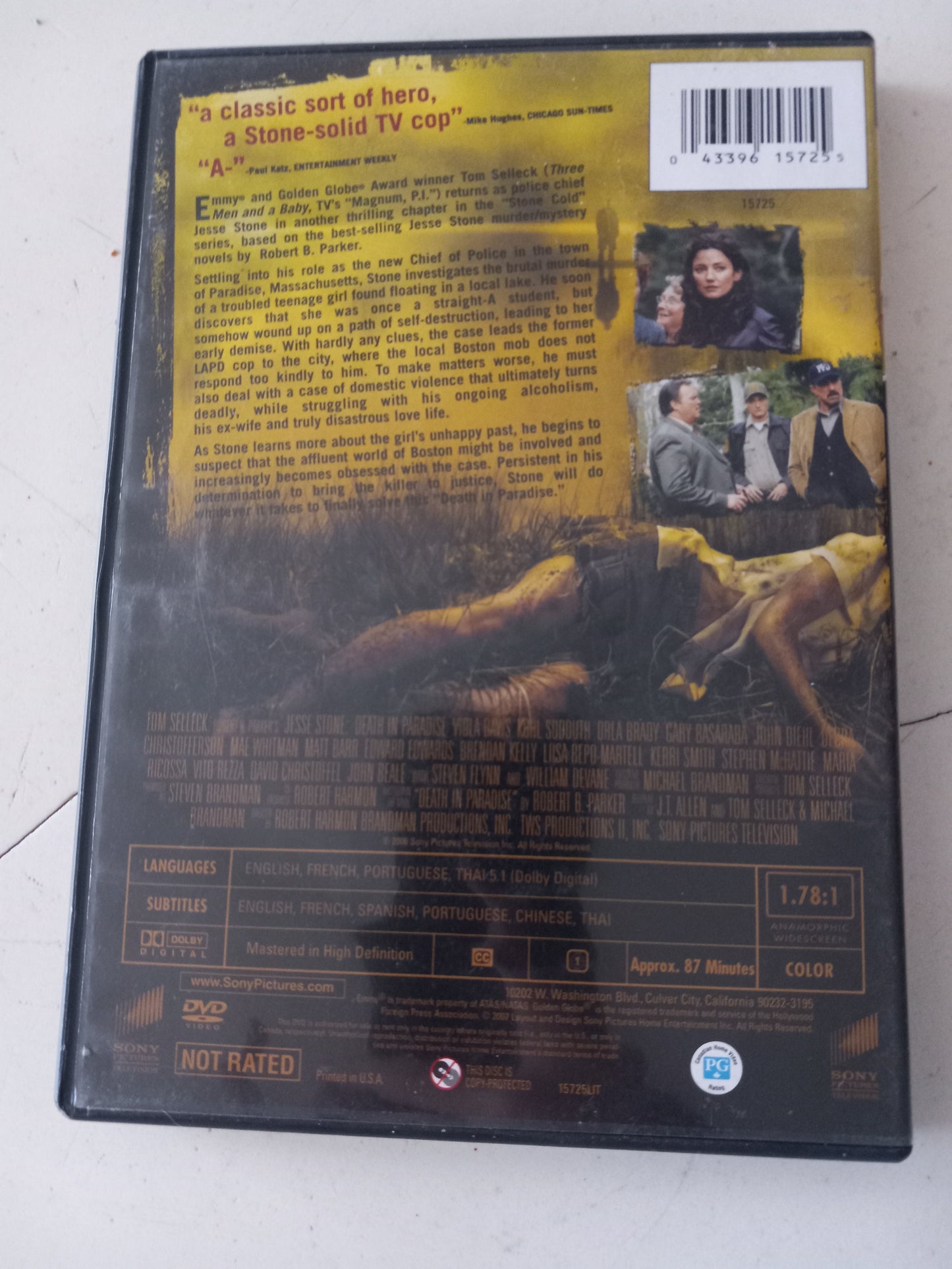 Jesse Stone: Death In Paradise, DVD Movie, Not Rated, Fullscreen USED.
