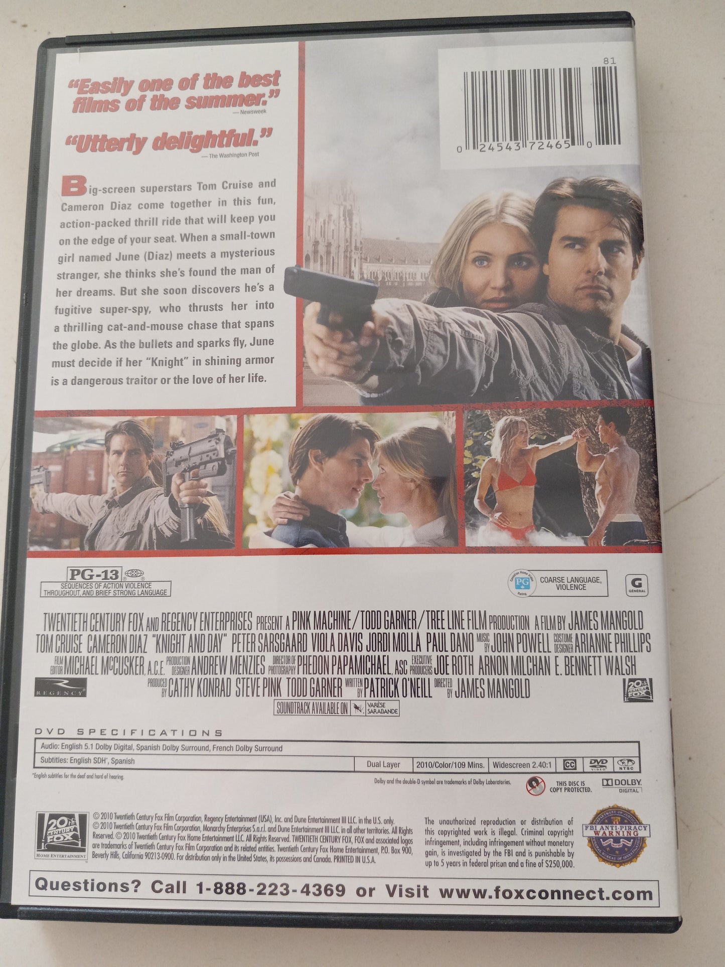 Knight And Day, DVD Movie, Widescreen, Rated PG-13, USED