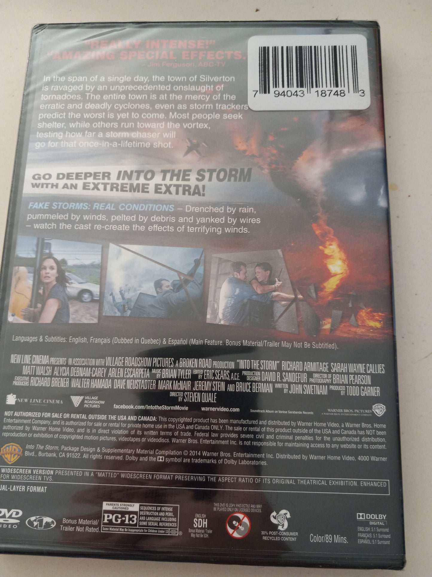 Into The Storm, DVD Movie, Widescreen, Rated PG-13, NEW
