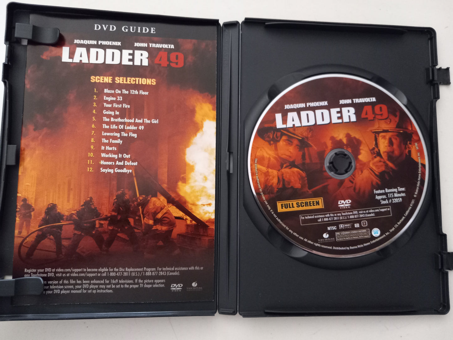 Ladder 49, DVD Movie, John Travolta Widescreen/Fullscreen, Rated PG-13, USED