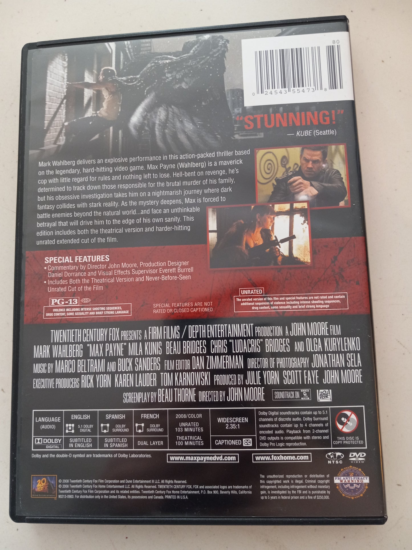 Max Payne, DVD Movie, Widescreen, Not Rated, USED