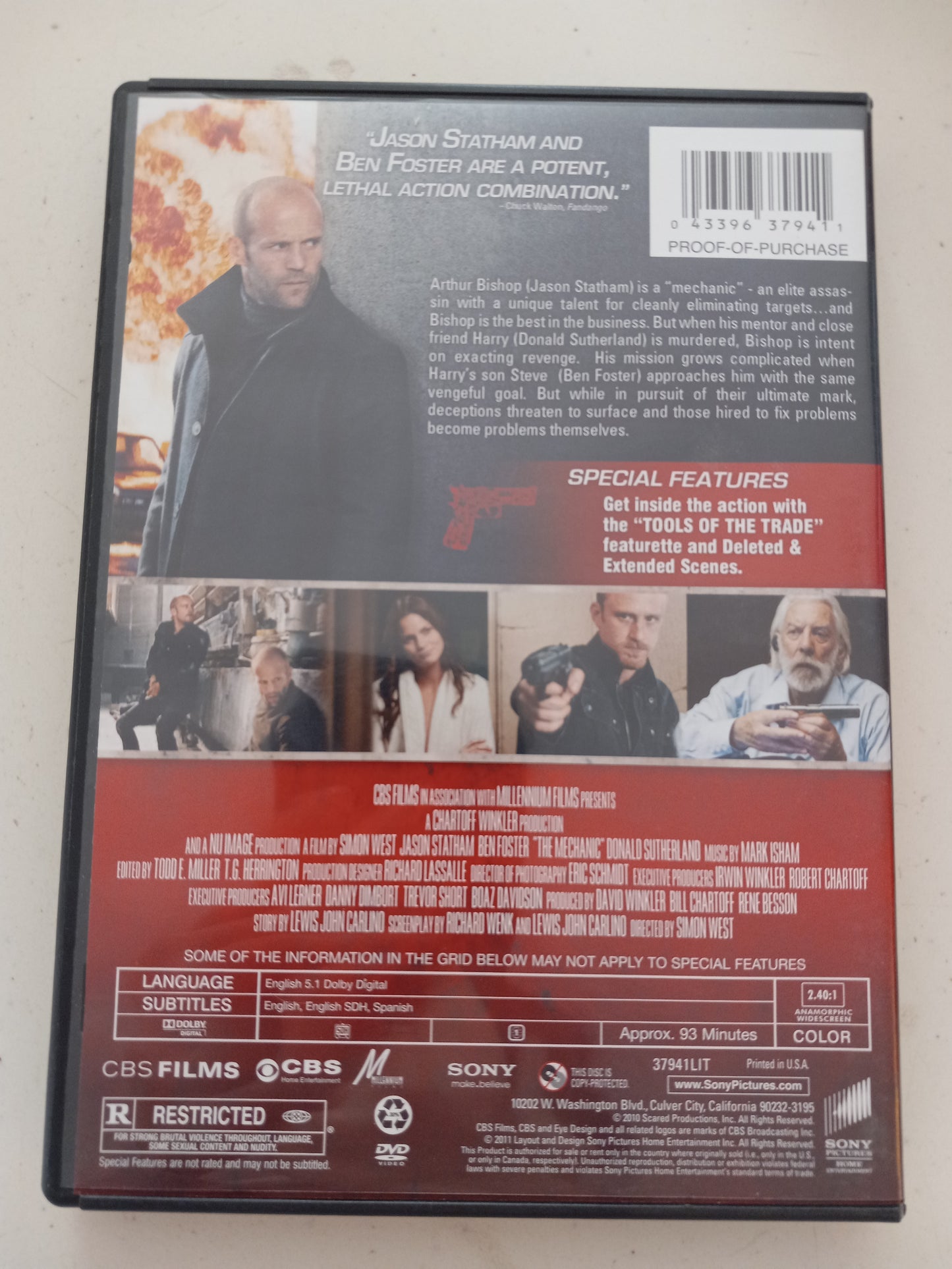 The Mechanic, DVD Movie, Widescreen, Rated R, USED