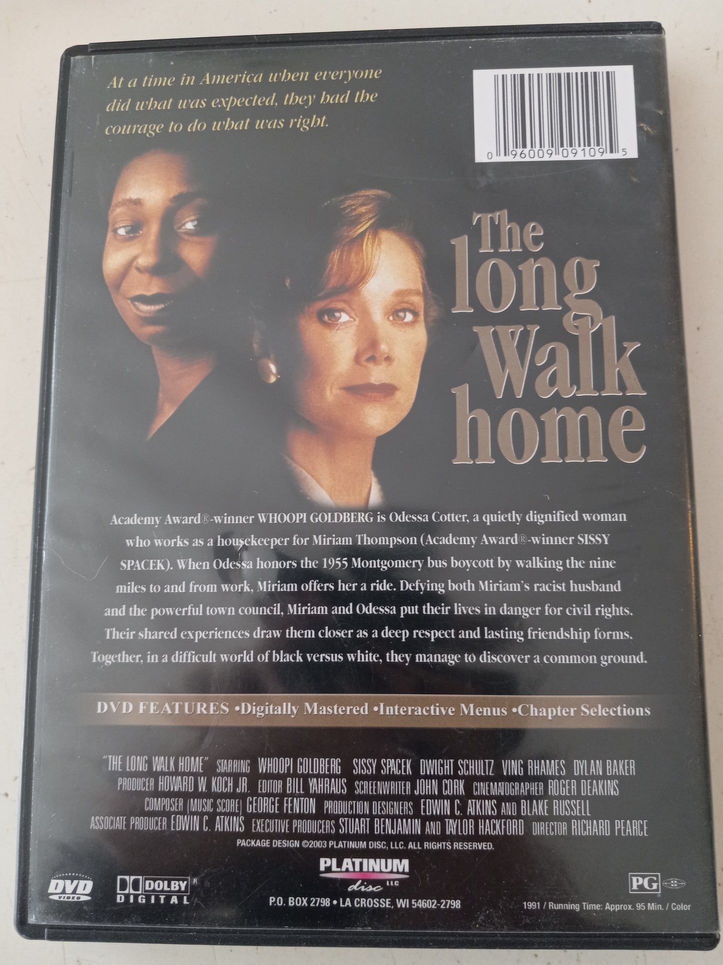 The Long Walk Home, DVD Movie, Fullscreen, Rated PG, USED