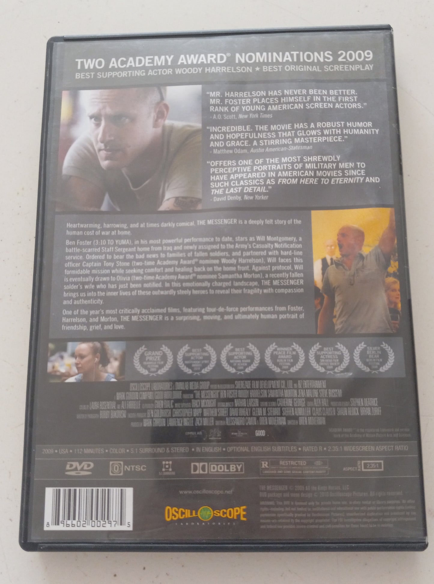 The Messenger, DVD Movie Widescreen, Rated R, USED