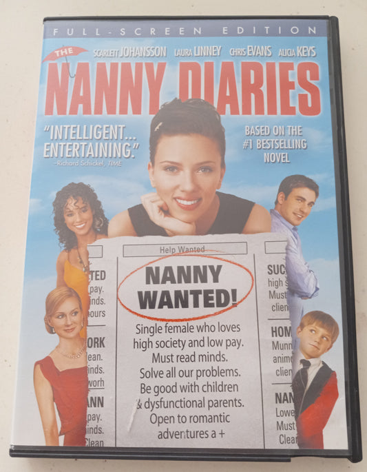 Nanny Diaries, DVD Movie Scarlett Johansson Widescreen/Fullscreen, Rated PG-13, USED