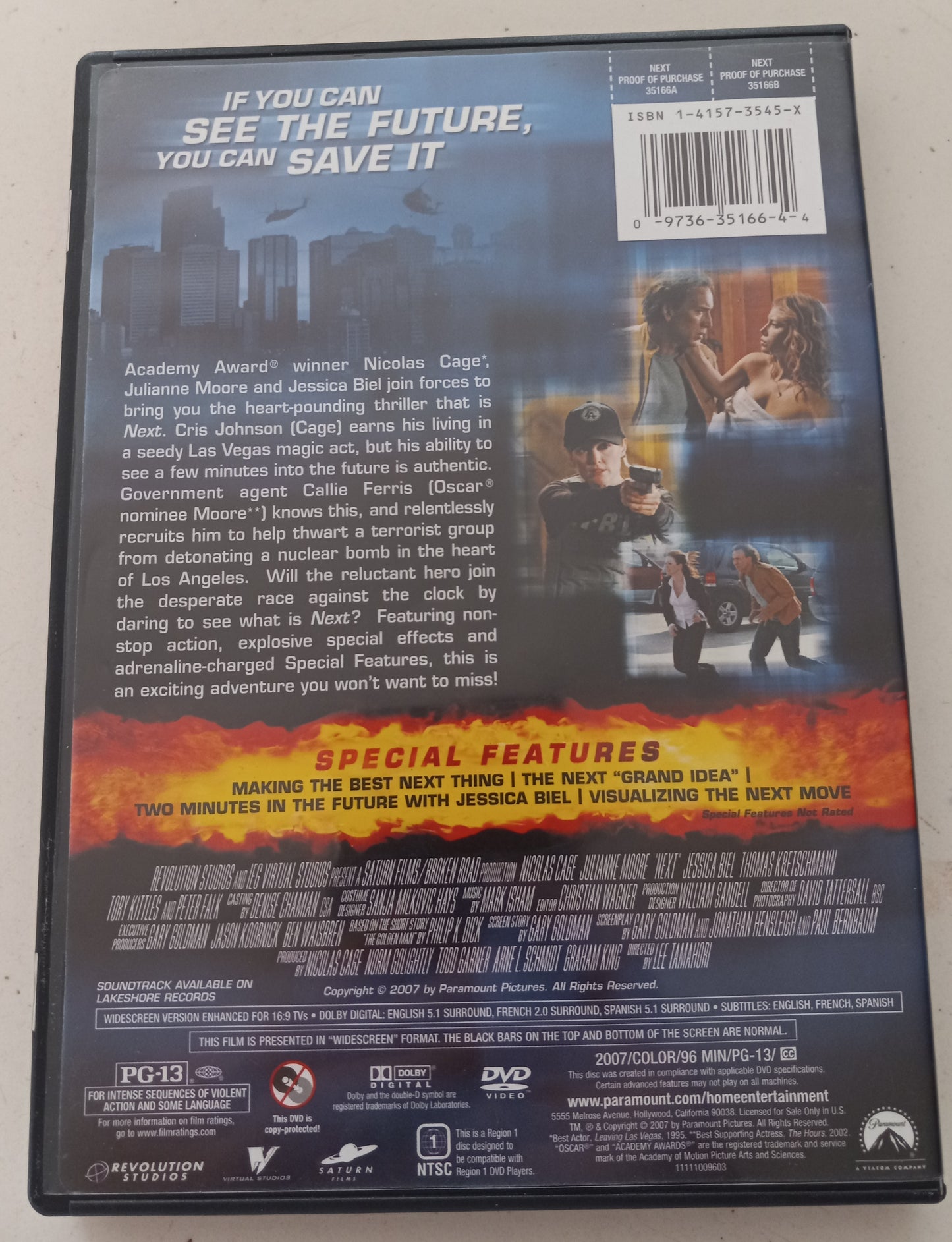 Next, DVD Movie Widescreen, Rated PG-13, USED