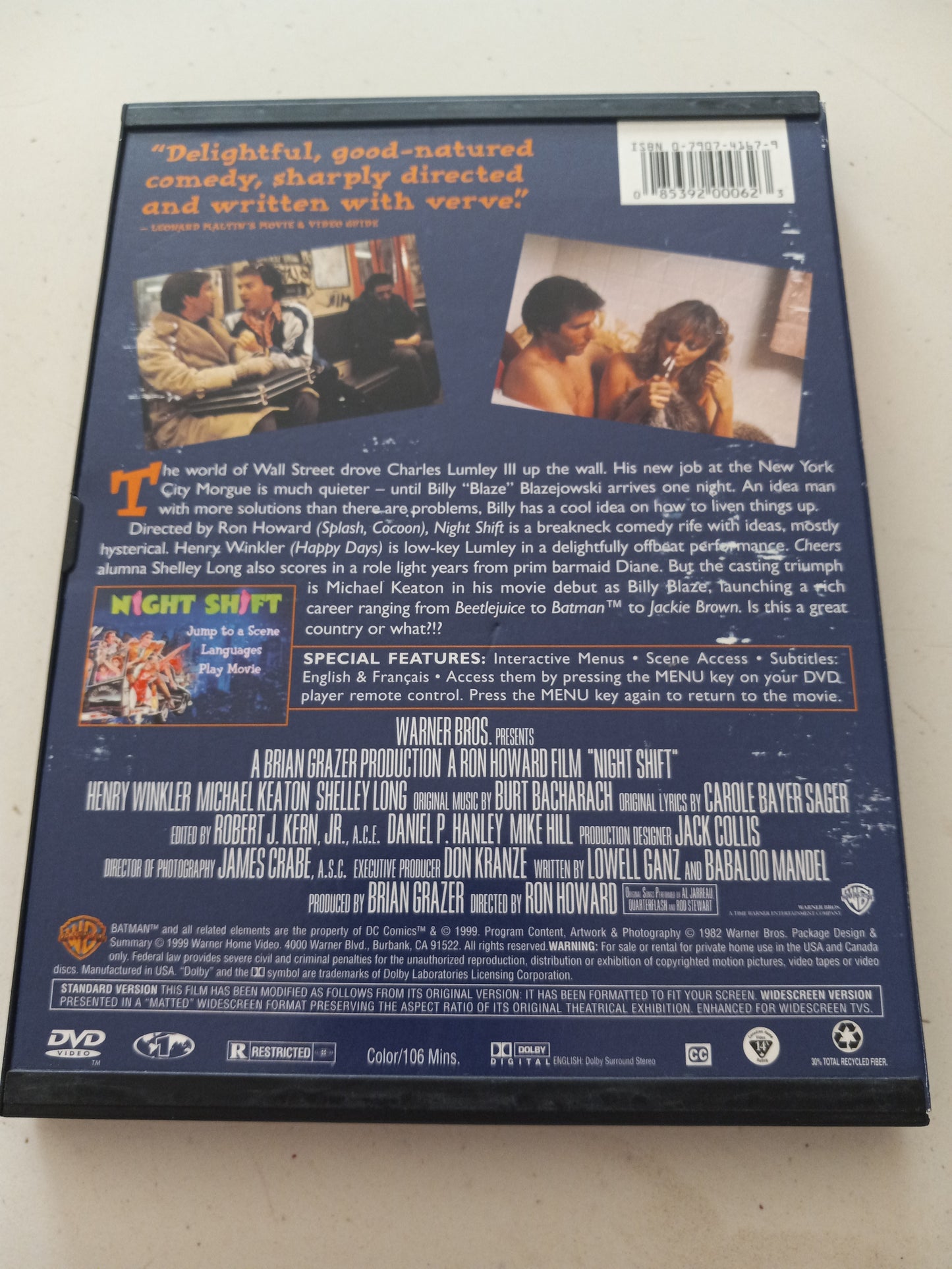 Night Shift, DVD Movie Widescreen, Rated R, USED
