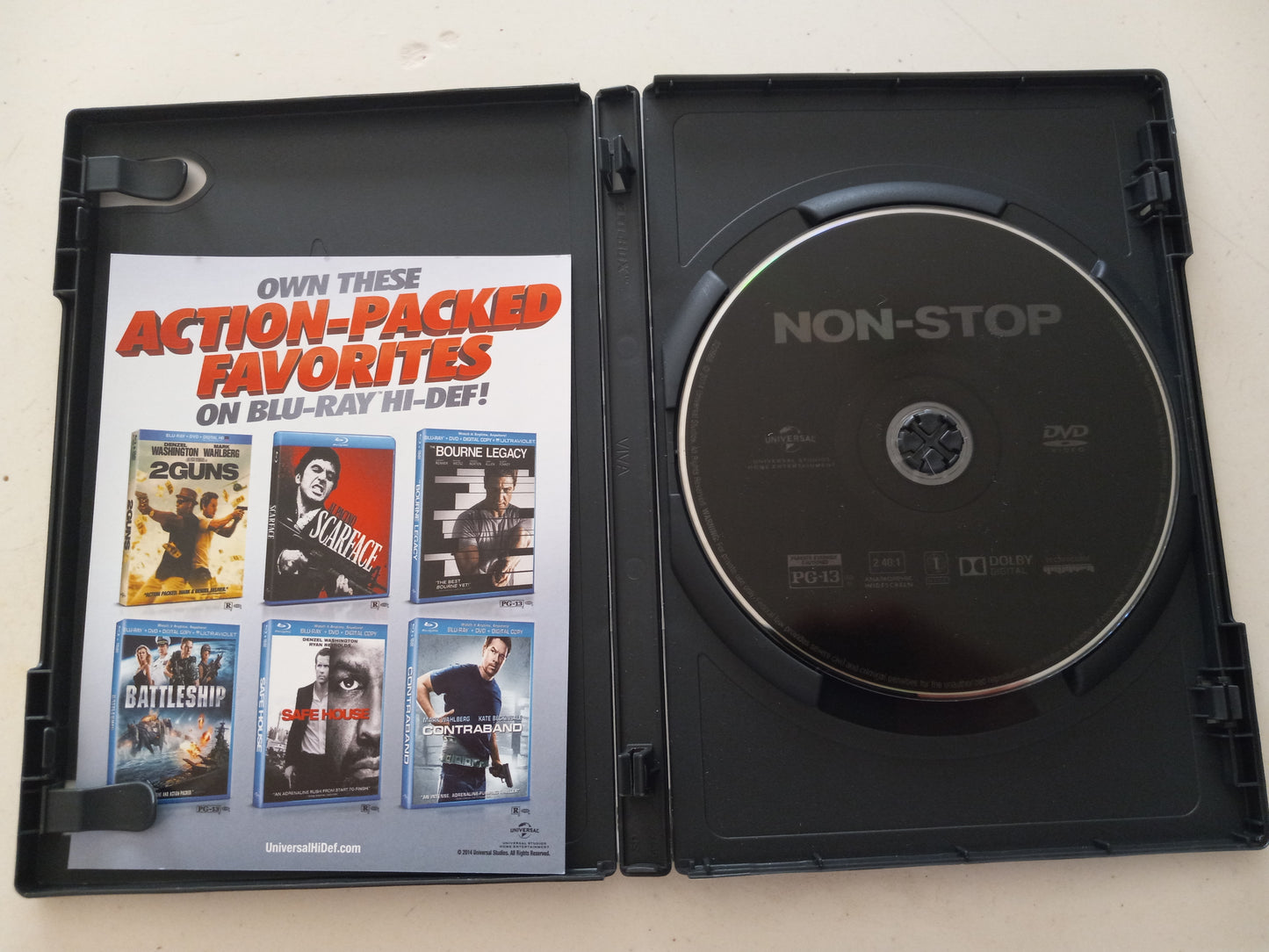 Non-Stop DVD Movie Liam Neeson Widescreen, Rated PG-13, NEW/USED