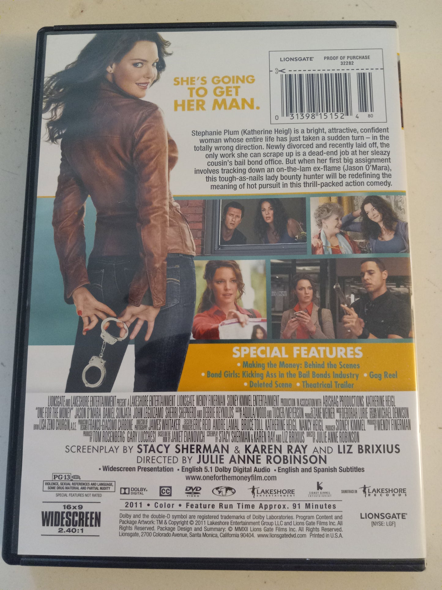 One For The Money, DVD Movie, Katherine Heigl Widescreen, Rated PG-13, USED