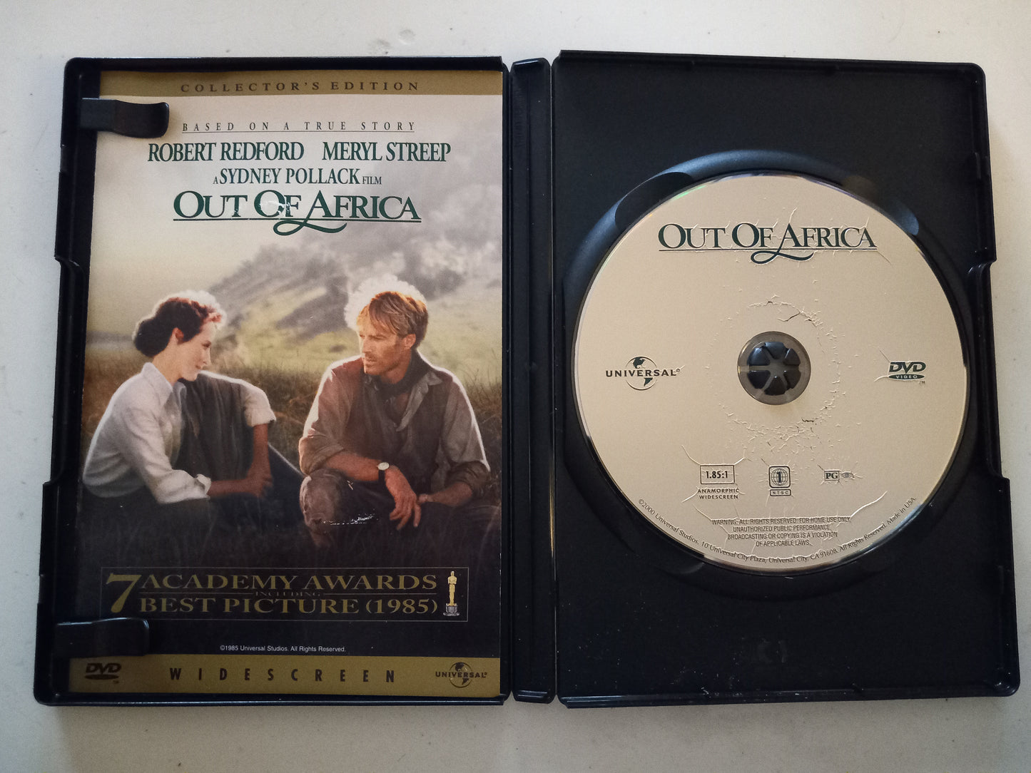 Out Of Africa, DVD Movie, Widescreen, Rated PG, USED