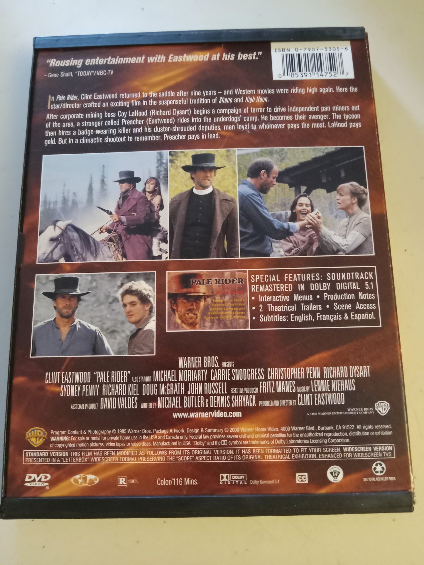 Pale Rider, DVD Movie, Rated R, Widescreen, USED