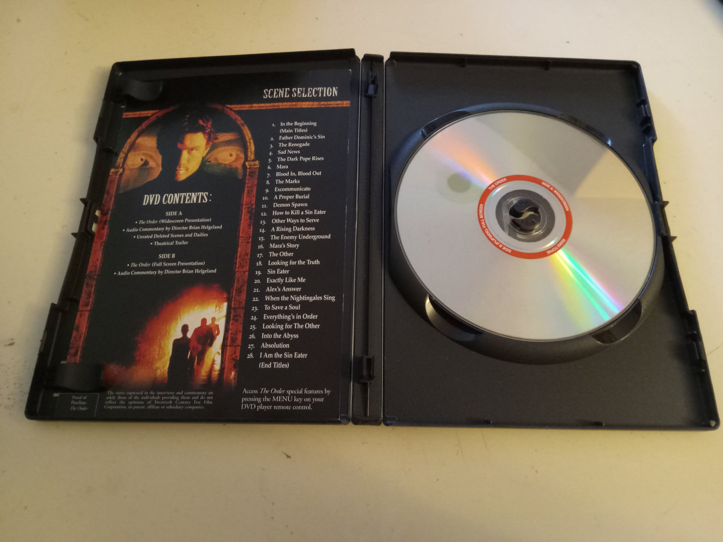 The Order, DVD Movie, Heath Ledger Widescreen, Rated R, USED