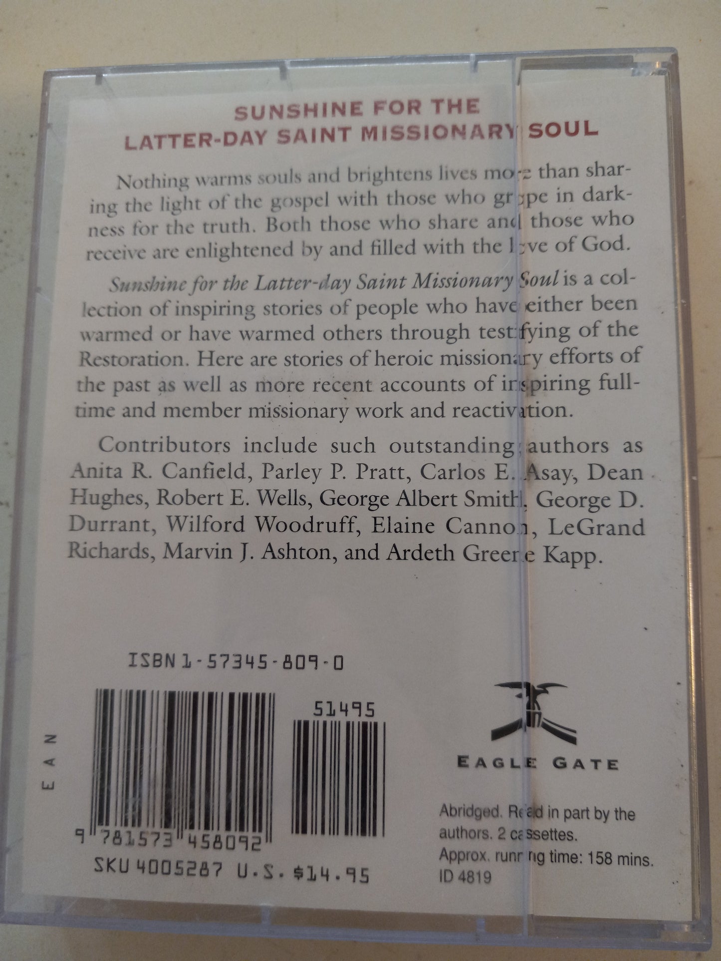 Sunshine For The Latter-Day Saint Missionary Soul, Cassette Tapes, RARE, USED