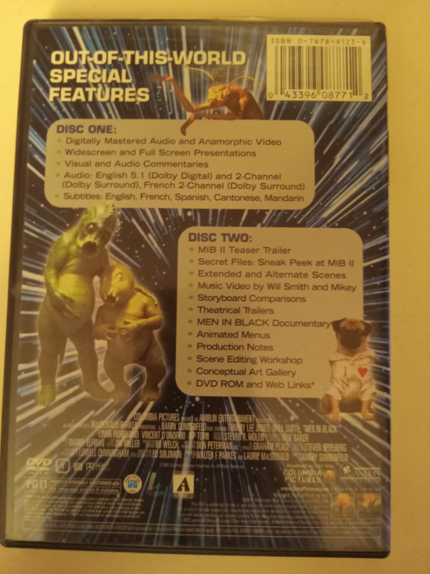 Men In Black, Deluxe & Collector's Series DVD Movie, Will Smith Widescreen, Rated PG-13, USED