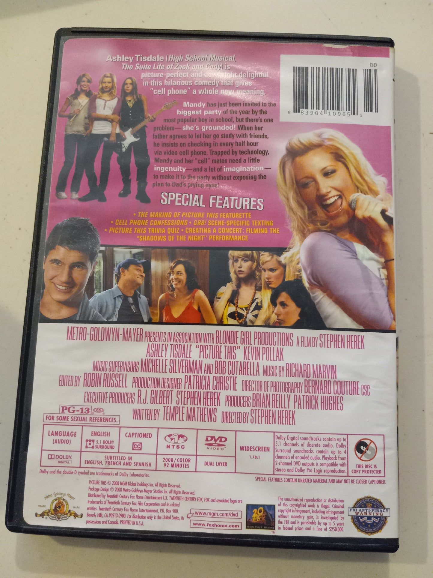 Picture This, DVD Movie, Ashley Tisdale Widescreen, Rated PG-13, USED