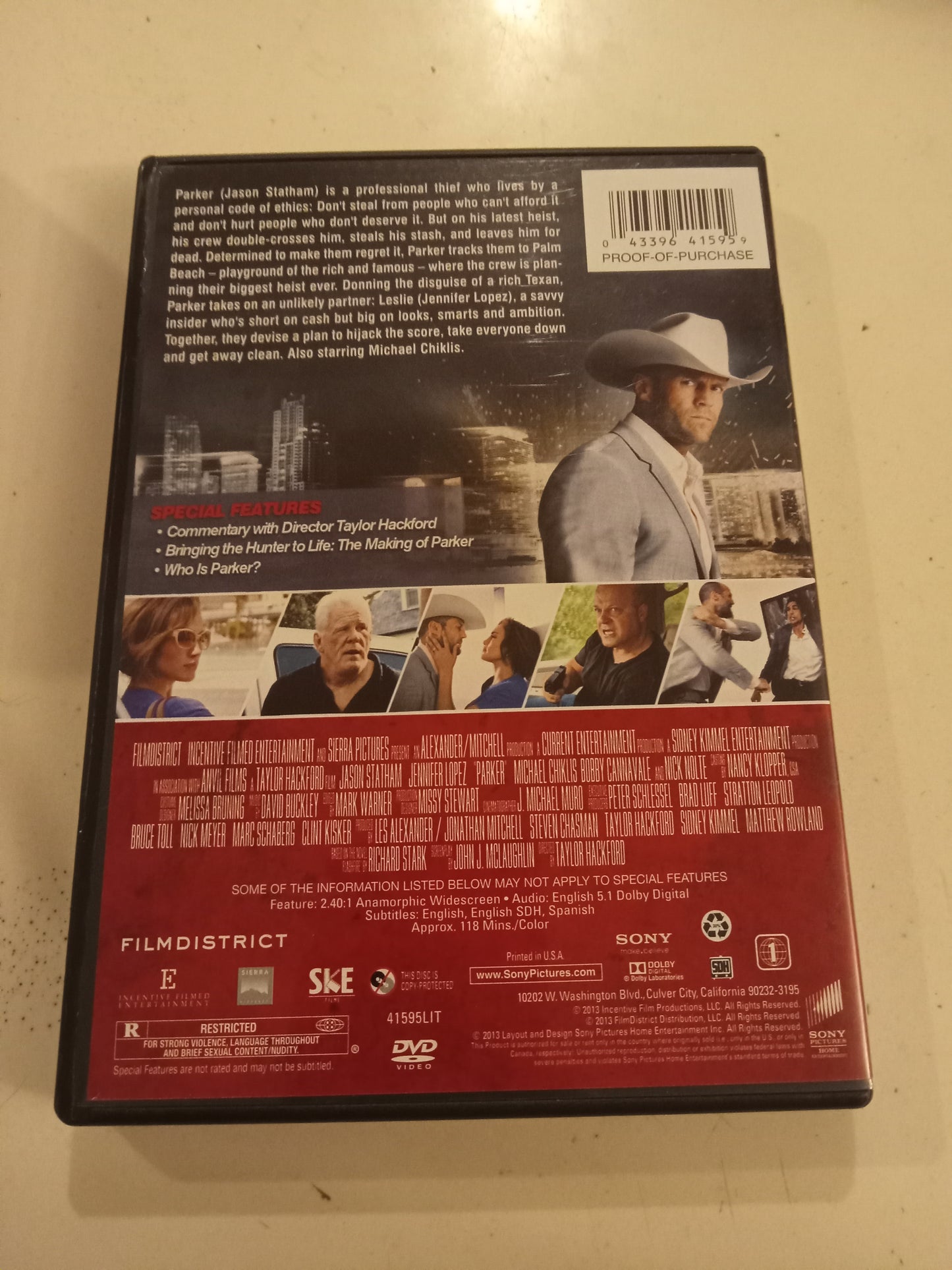 Parker, DVD Movie Widescreen, Rated R, USED