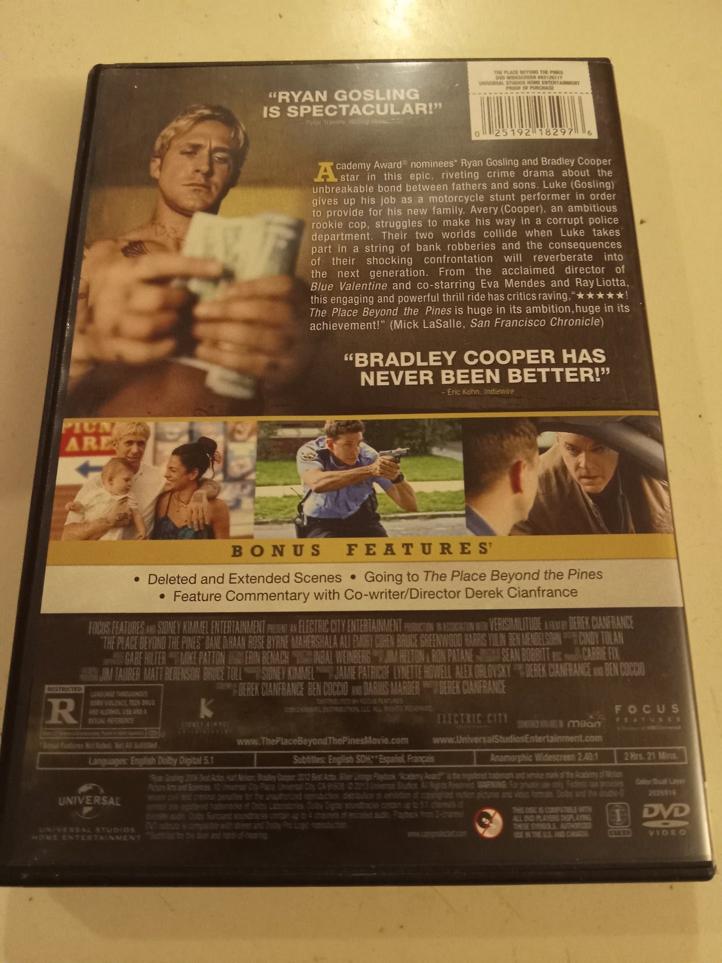 The Place Beyond The Pines, DVD Movie Widescreen, Rated R, USED