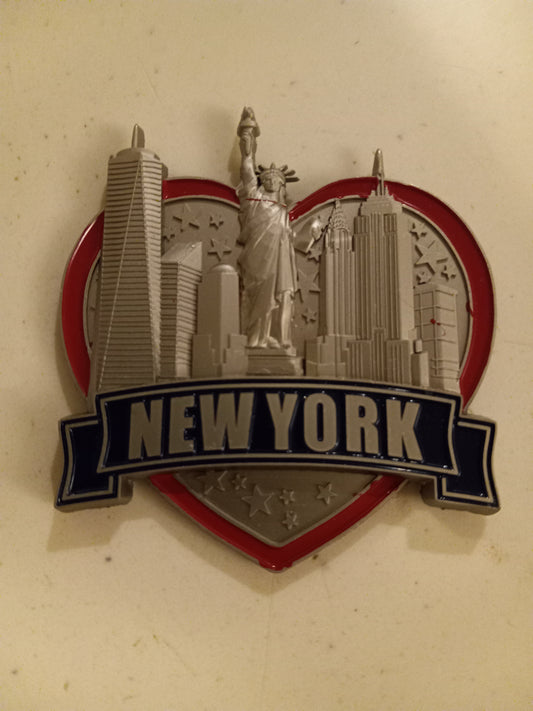 New York NY Heart Magnet, Statue Of Liberty Metal Fridge Magnet, Collectible NEW