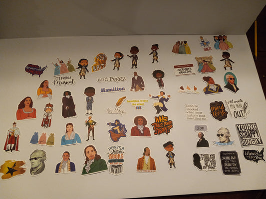 Founding Fathers Variety Pack of 52 Stickers, George Washington, Hamilton, USA History NEW