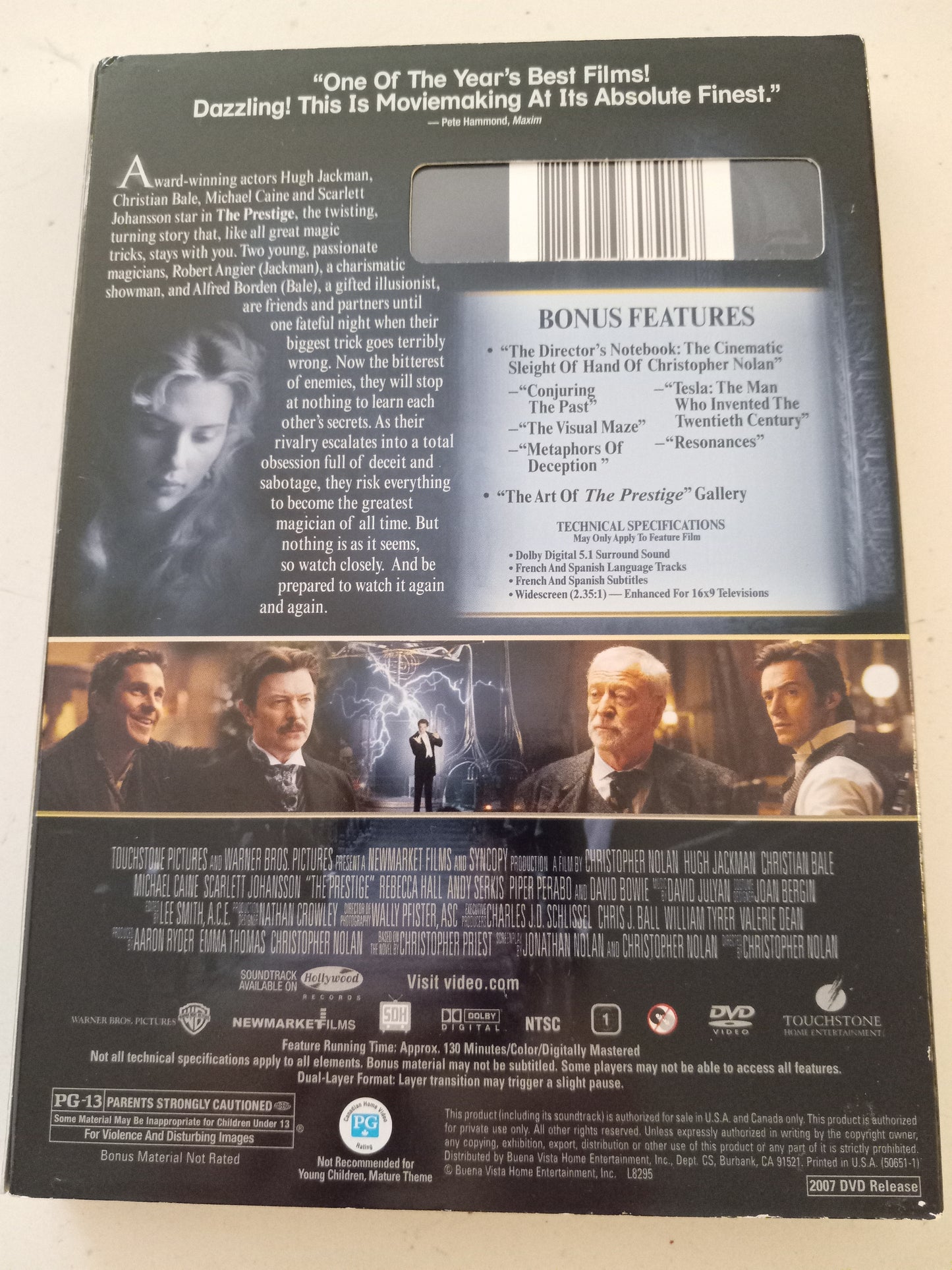The Prestige, DVD Movie, Hugh Jackman Widescreen, Rated PG-13, NEW/USED