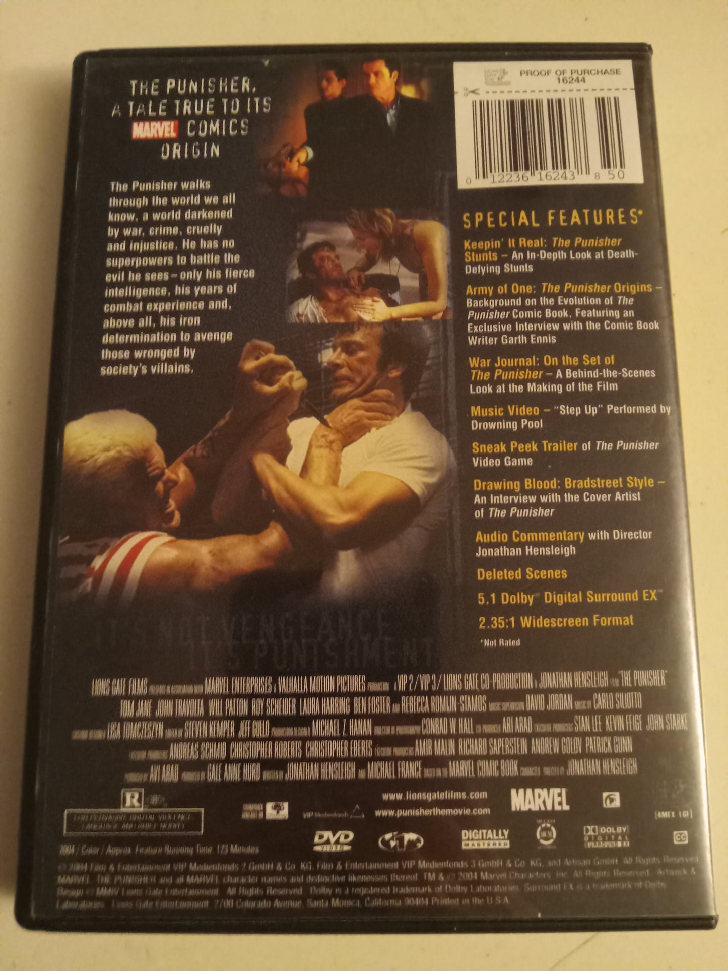 The Punisher, DVD Movie, Rated R, Widescreen, USED