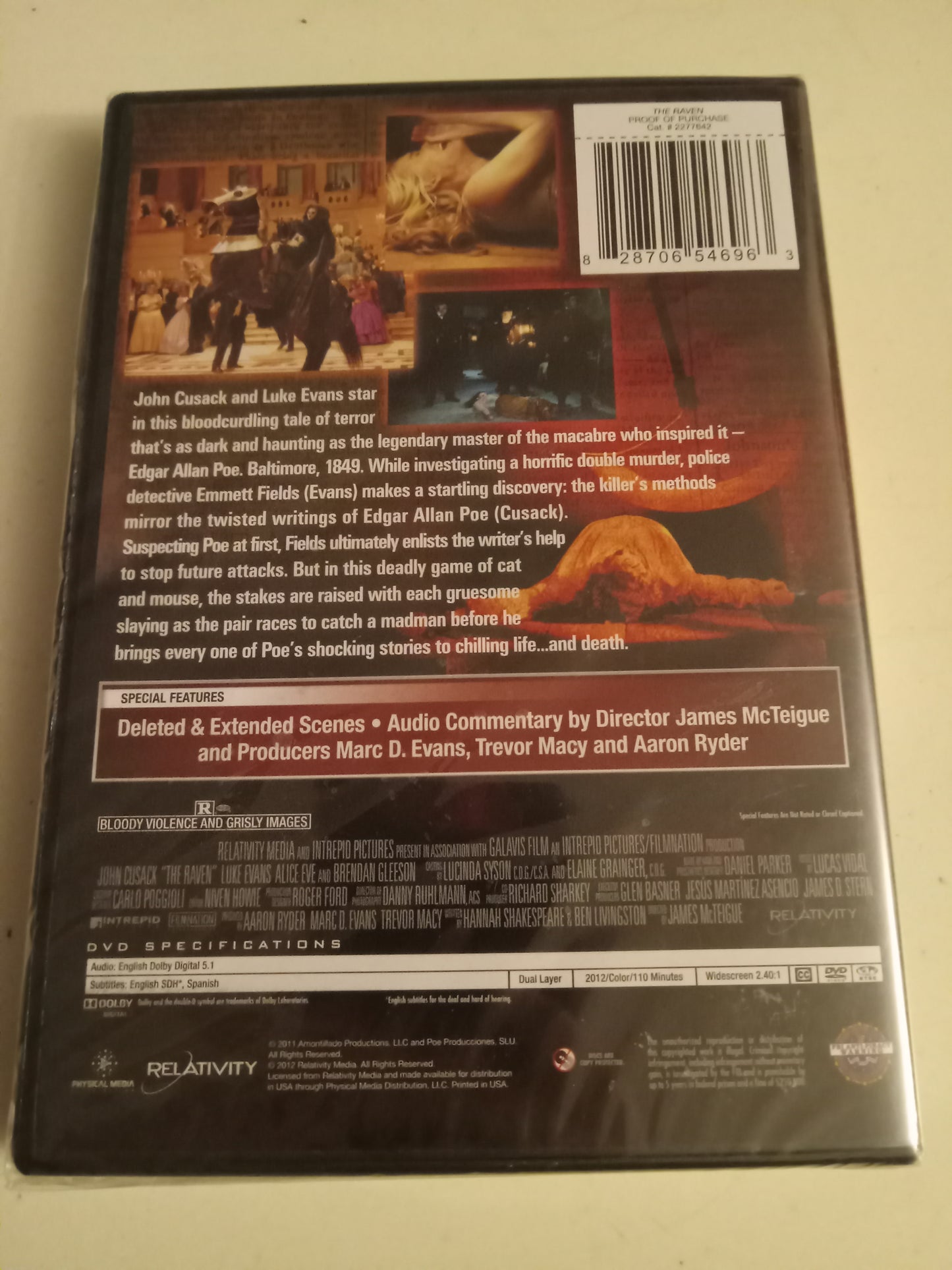 The Raven, DVD Movie, Rated R, Widescreen, NEW
