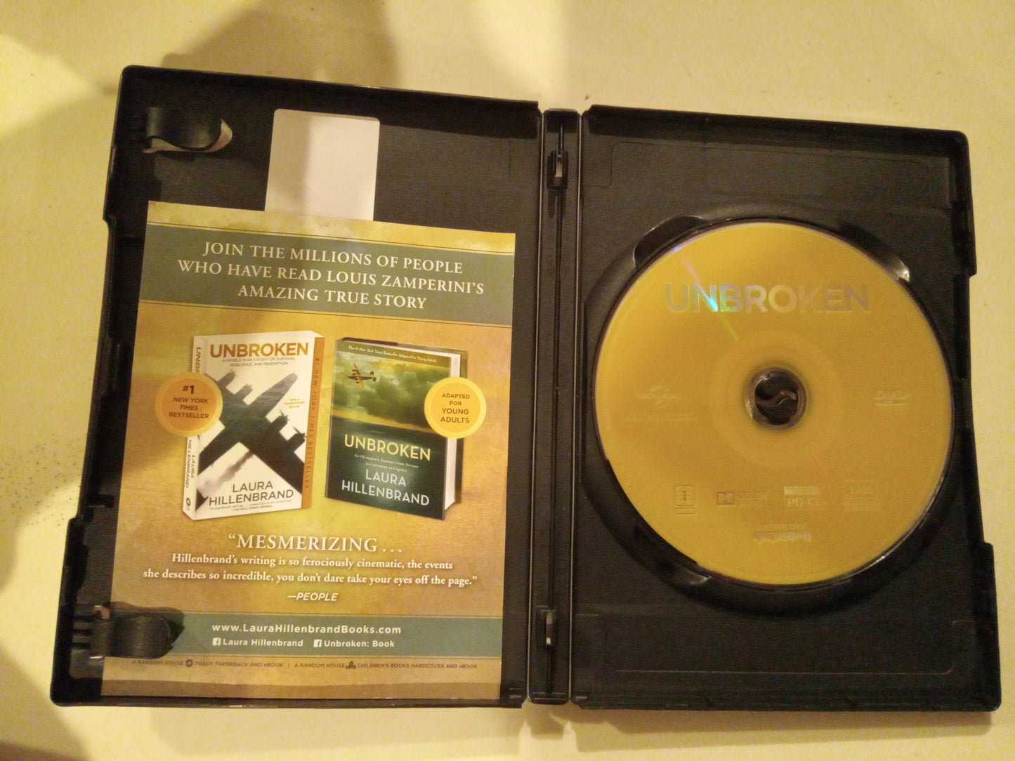 Unbroken, DVD Movie, Widescreen, Rated PG-13, USED