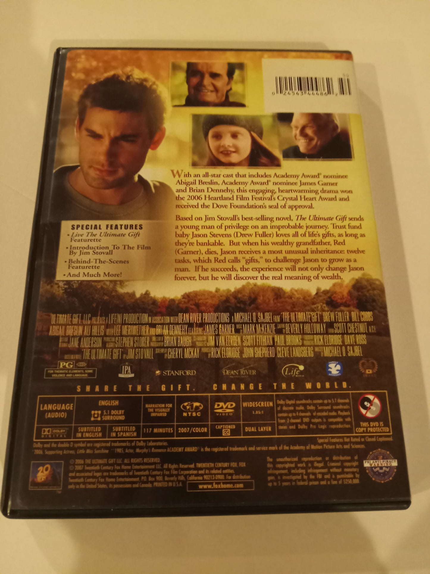 The Ultimate Gift DVD Movie, Drew Fuller Widescreen Rated PG, USED