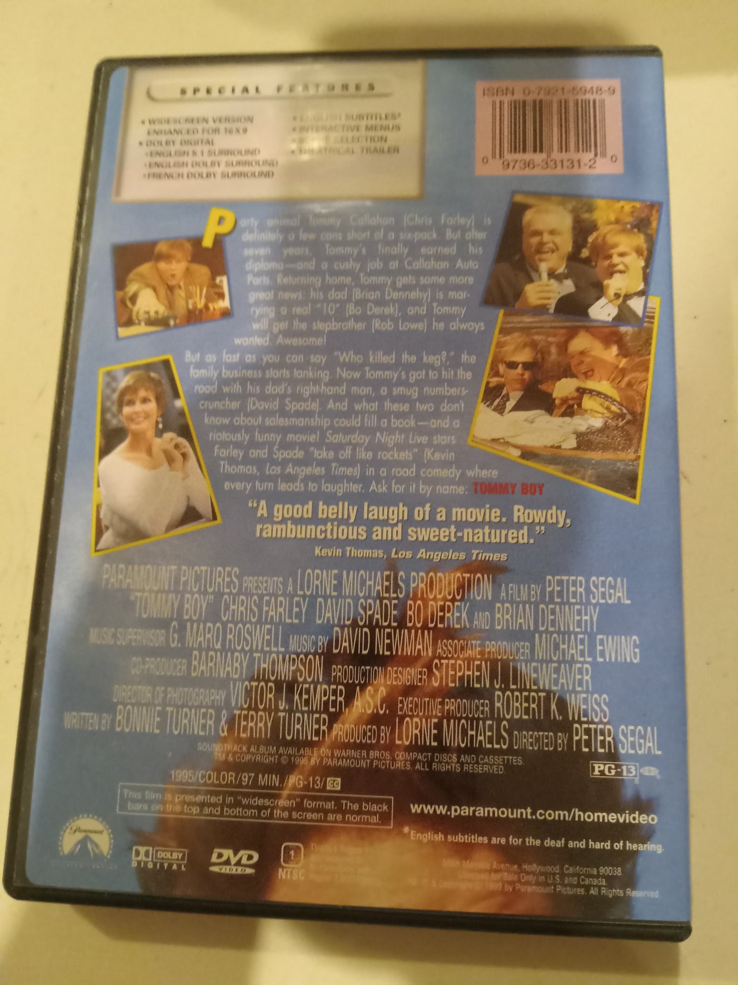 Tommy Boy, DVD Movie, Widescreen, Rated PG-13, USED