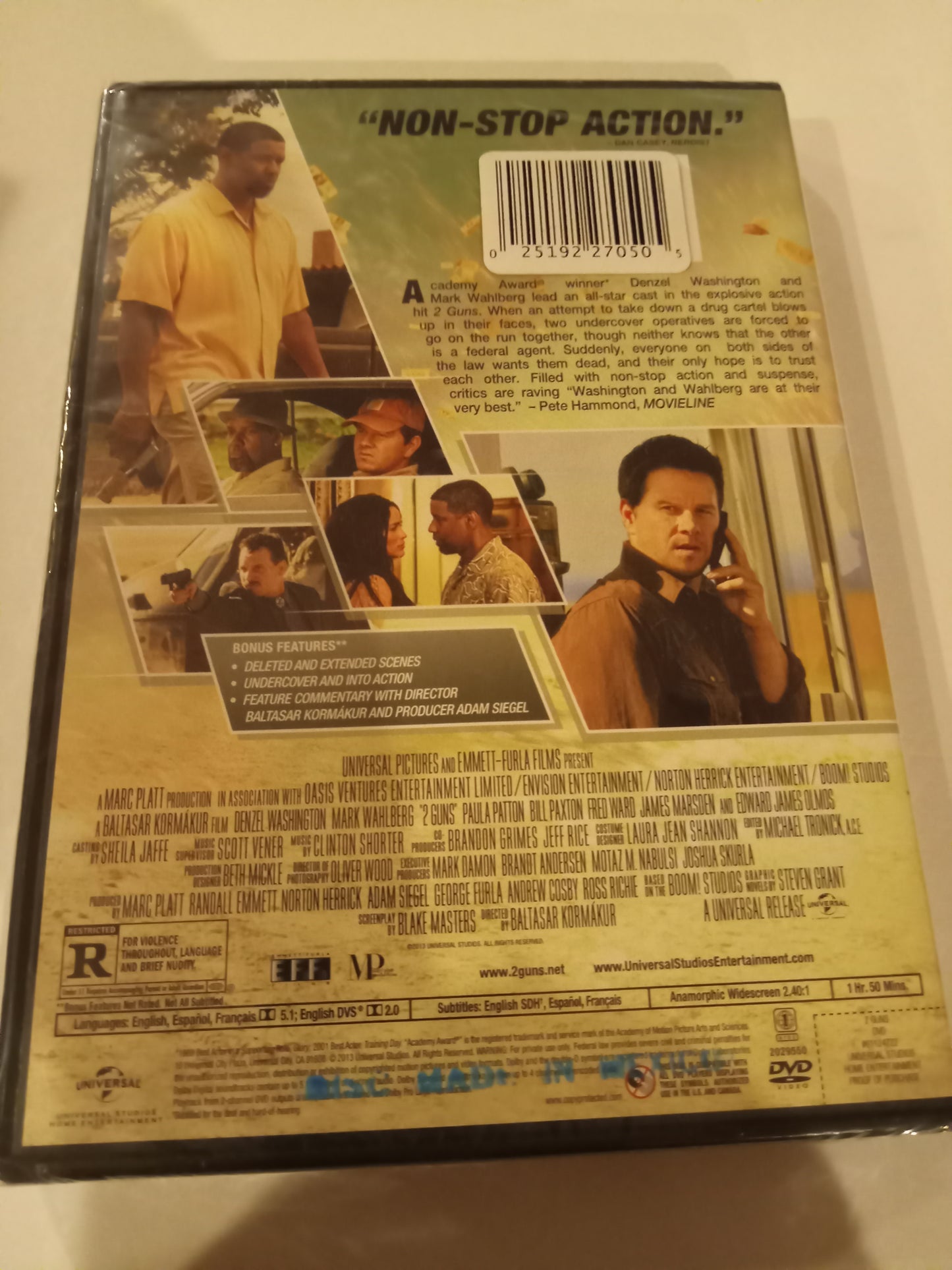 2Guns, 2 Two Guns, DVD Movie, Denzel Washington Widescreen, Rated R, NEW/USED