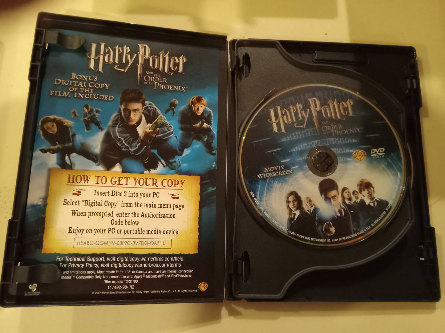 Harry Potter And The Order Of The Phoenix, DVD Movie, 2 Discs Special Ed. Widescreen, Rated PG-13, NEW/USED