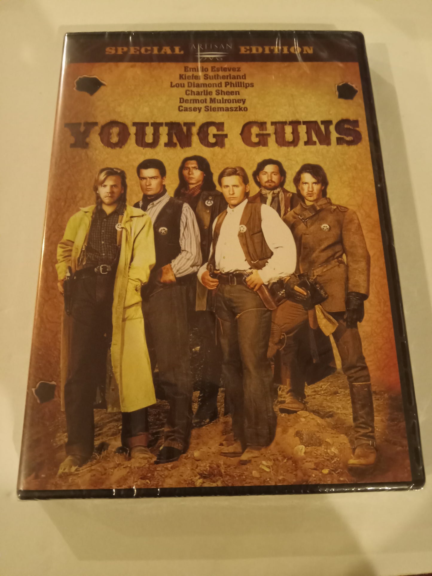 Young Guns, Exclusive Retro VHS Slip Cover/Special Ed. DVD Movie, Emilio Estevez Widescreen, Rated R, NEW/USED