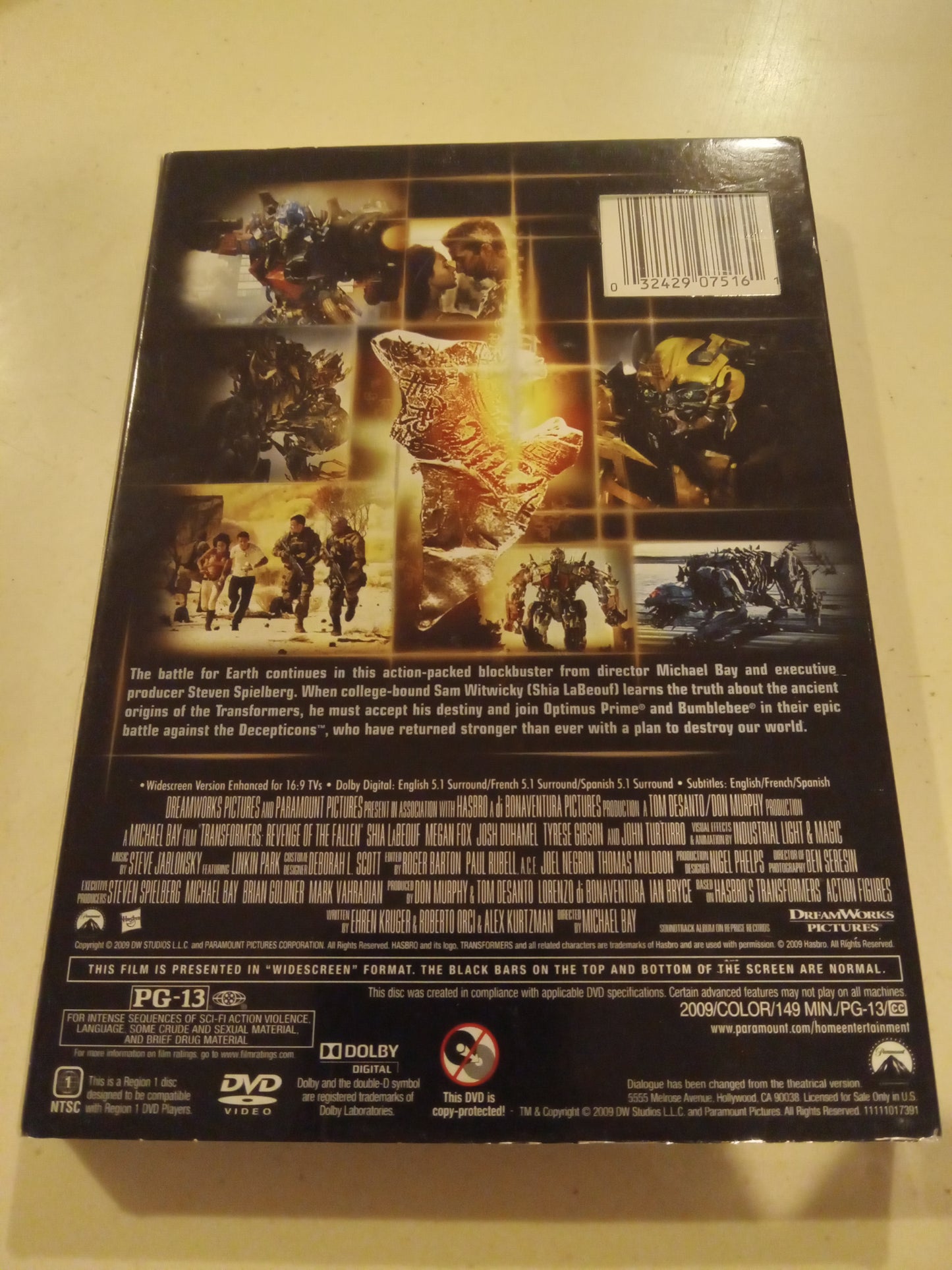 Transformers Revenge Of The Fallen, DVD Movie, 2 Disc Special Ed. Shia LaBeouf Widescreen, Rated PG-13, NEW/USED