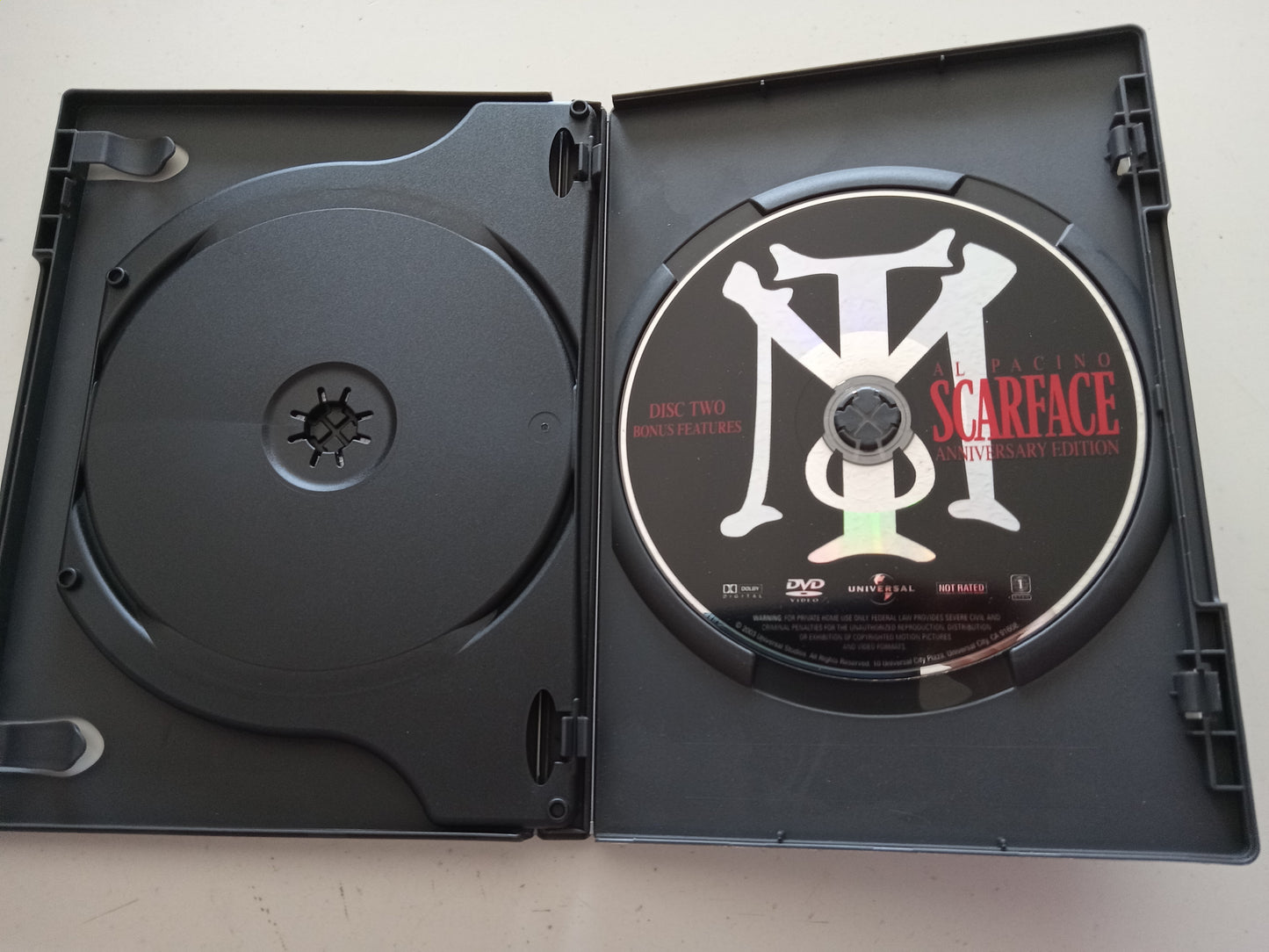 Al Pacino Scarface, 2 Disc Anniversary Edition, DVD Movie, Widescreen, Rated R, USED