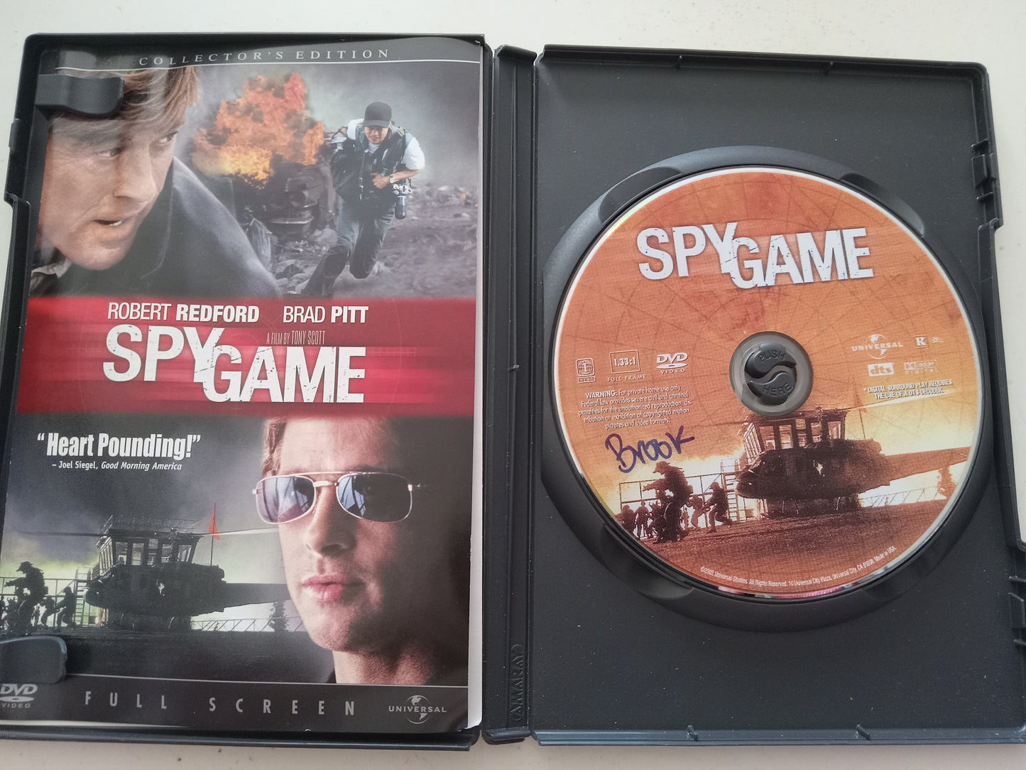 Spy Game, DVD Movie, Fullscreen, Rated R, USED