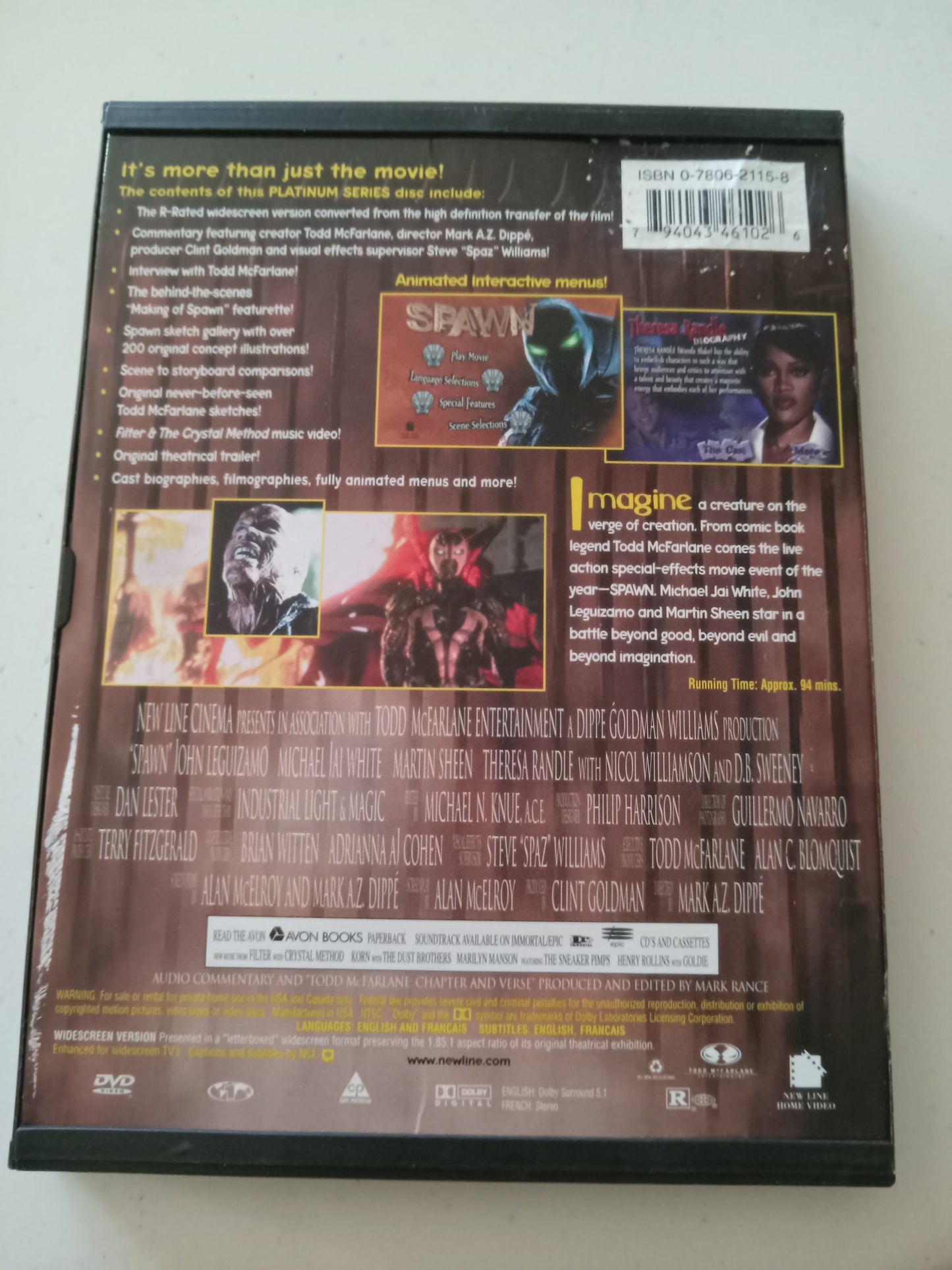 Spawn DVD Movie, Martin Sheen Widescreen, Director's Cut, Rated R, USED
