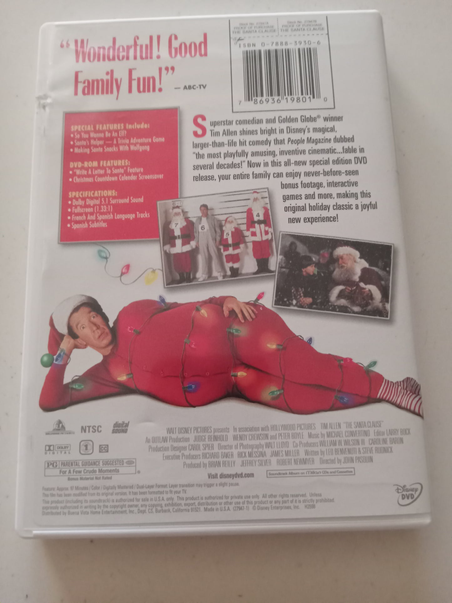 The Santa Clause, Special Ed. DVD Movie, Tim Allen Widescreen, Rated PG, USED
