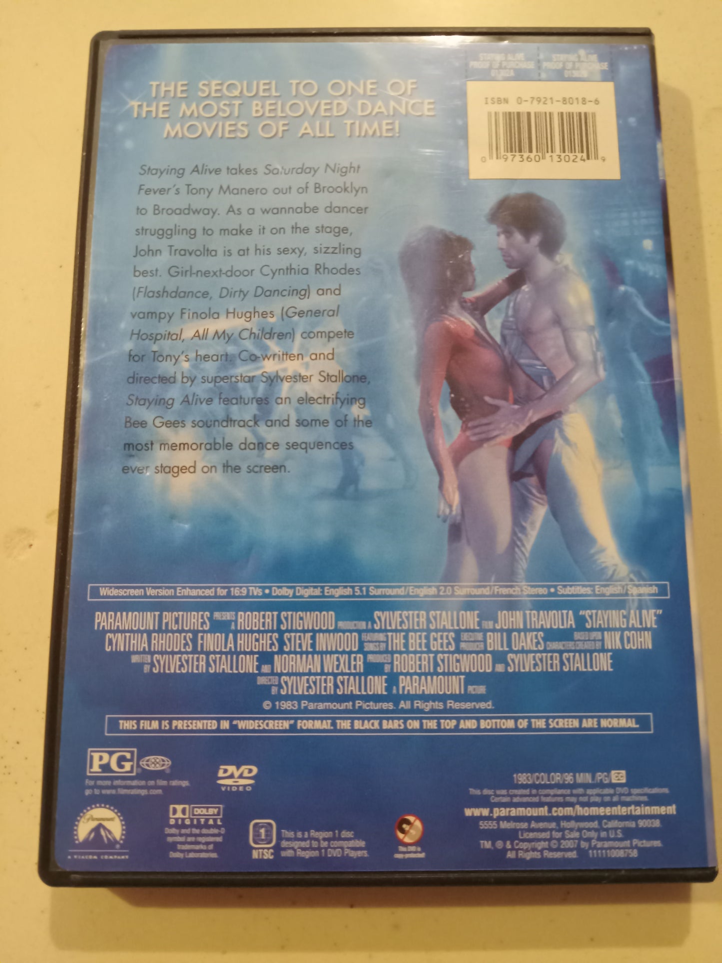 Staying Alive, DVD Movie, Widescreen, Rated PG, USED