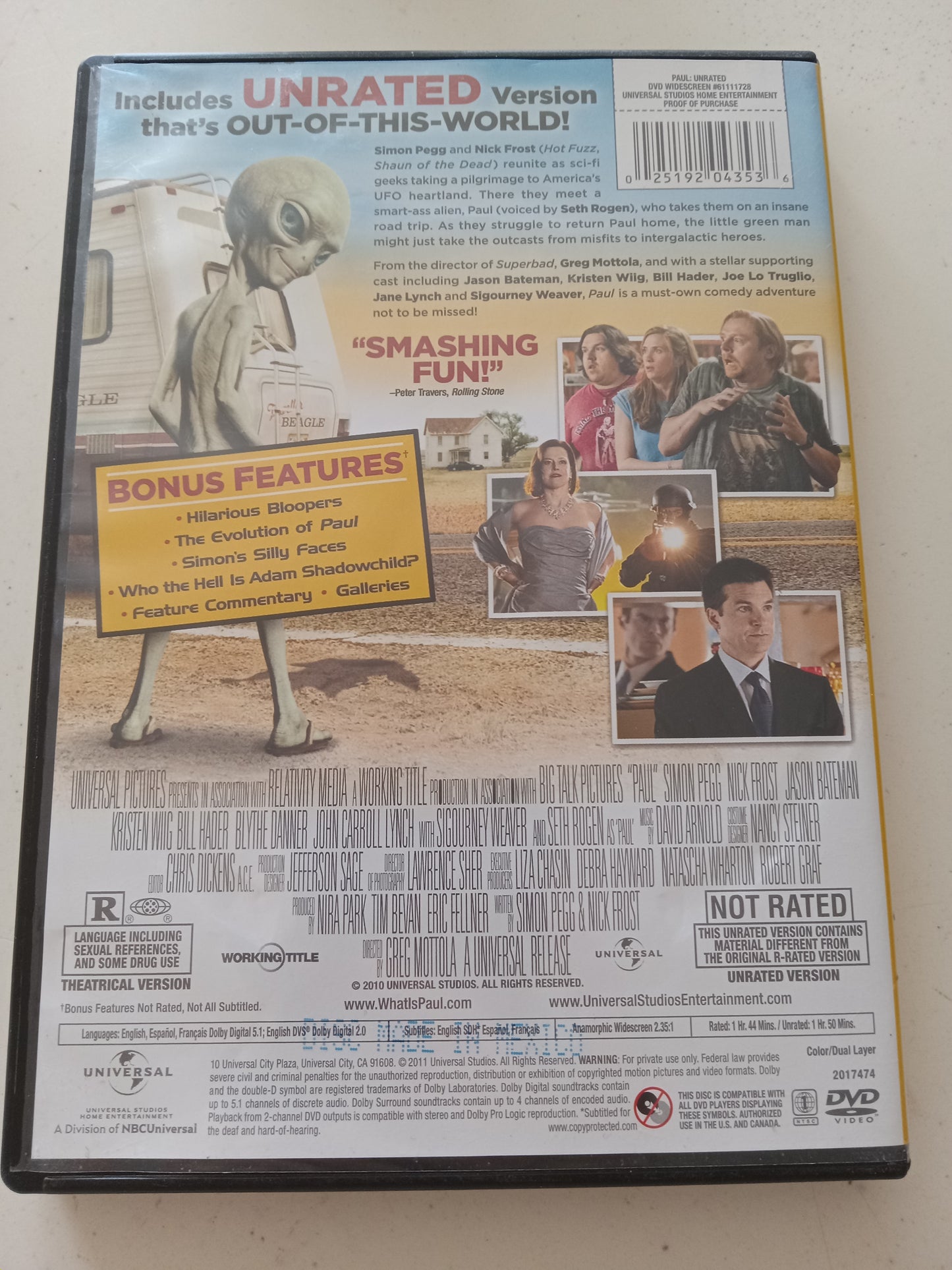 Paul, DVD Movie Widescreen, Rated R/Not Rated, USED