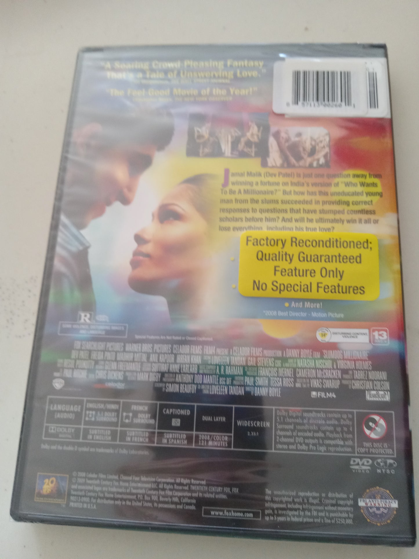 Slumdog Millionaire, DVD Movie, Dev Patel Widescreen, Rated R, NEW/USED
