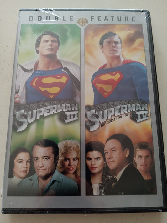 Superman III 3 and Superman IV 4 Two-Disc Double Feature, DVD Movies, Widescreen, Rated PG, NEW