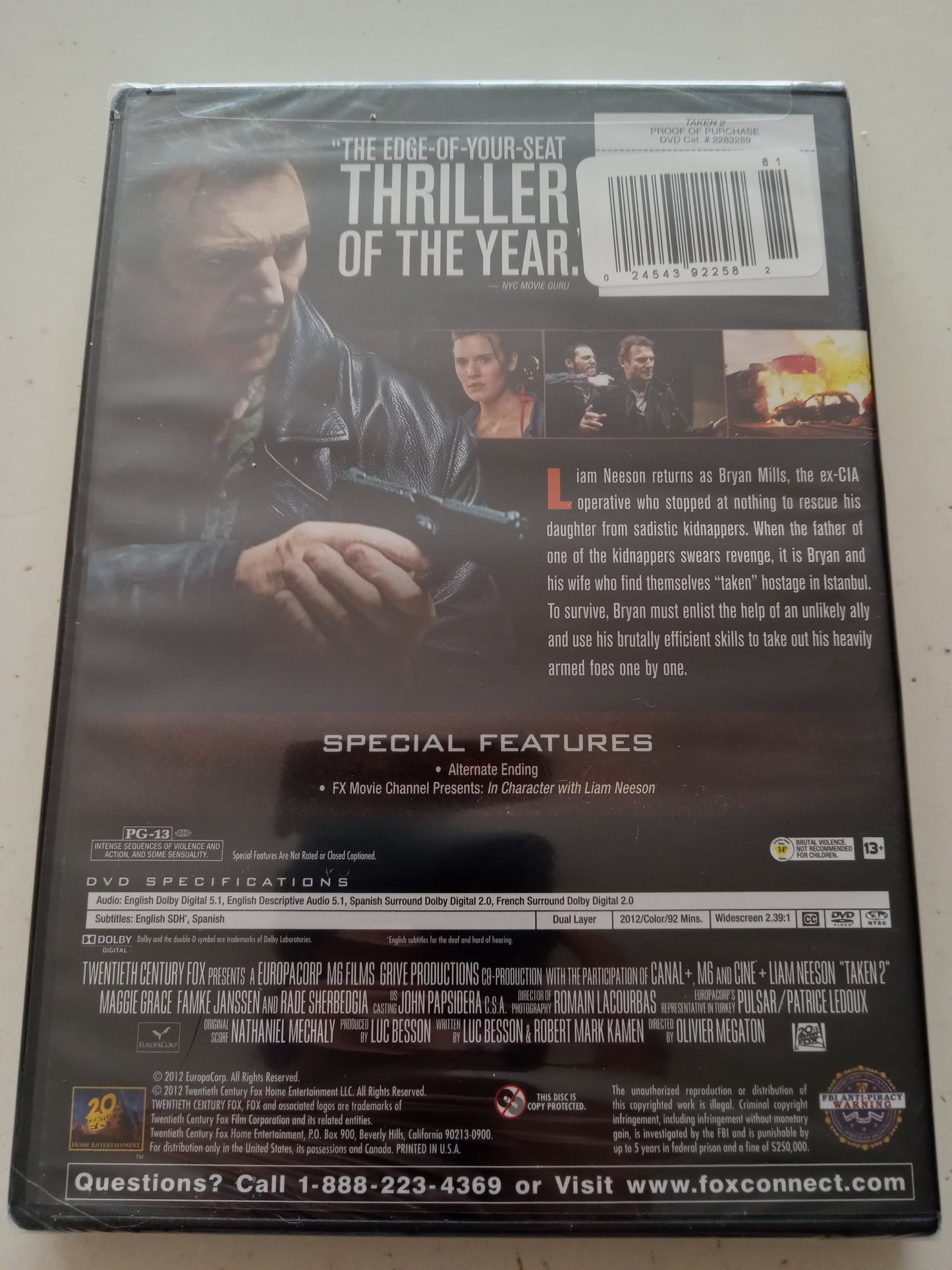 Taken 2, DVD Movie, Liam Neeson Widescreen, Rated PG-13 NEW/USED