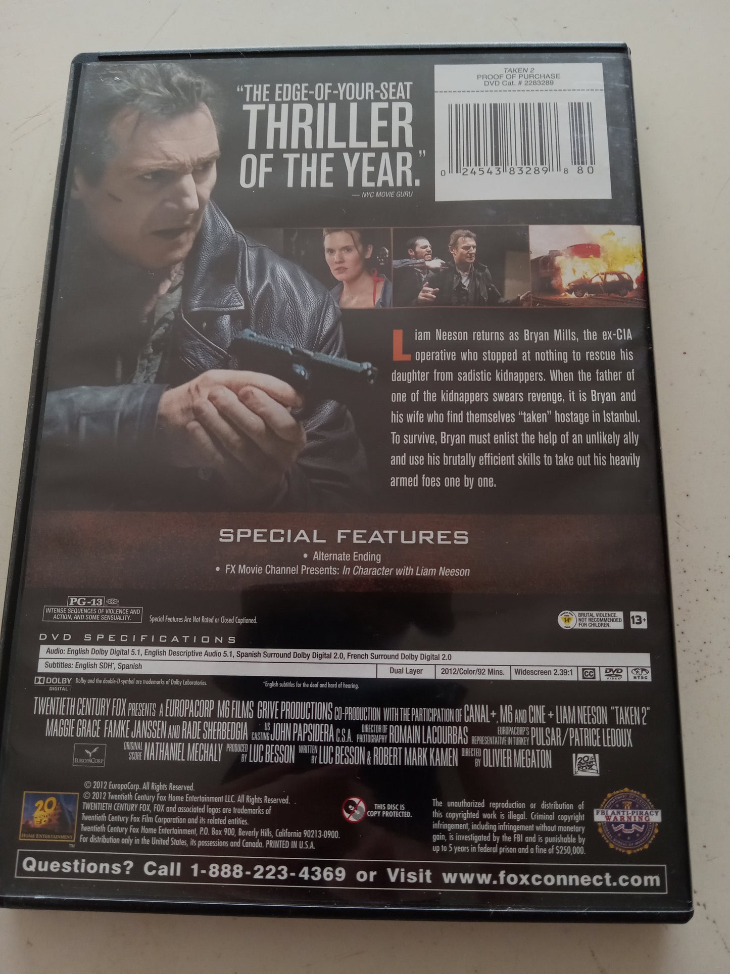 Taken 2, DVD Movie, Liam Neeson Widescreen, Rated PG-13 NEW/USED