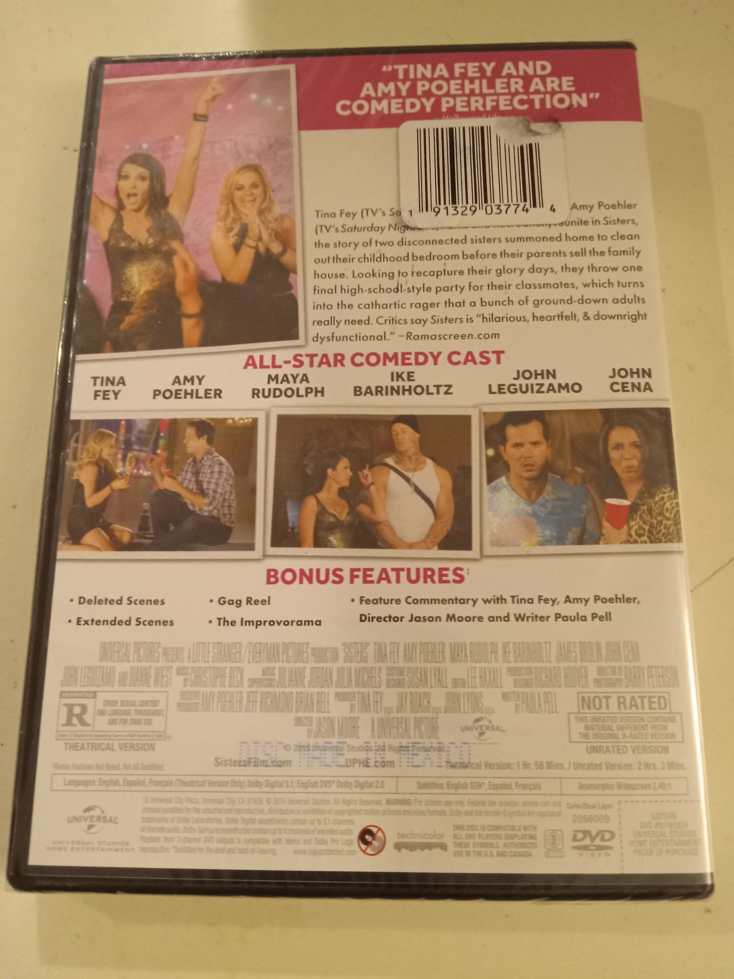 Sisters, DVD Movie, Tina Fey Widescreen, Not Rated/Rated R, NEW