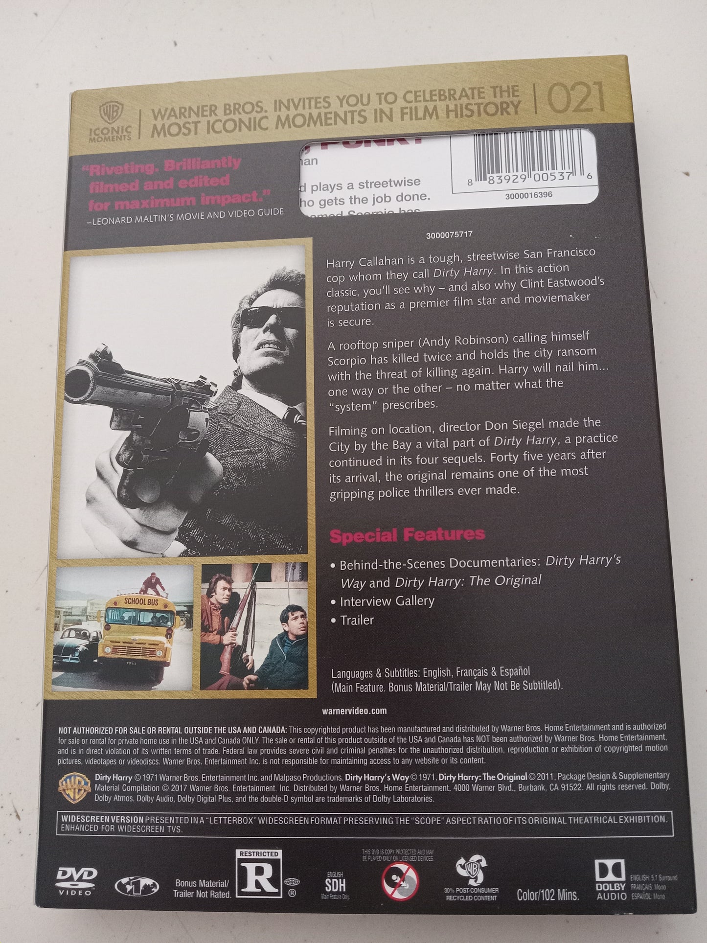 Dirty Harry, Deluxe Edition, DVD Movie, Widescreen, Rated R, USED