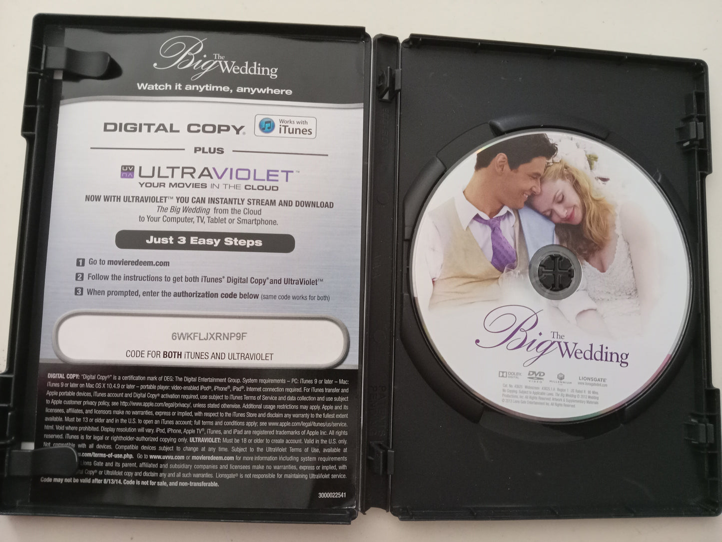 The Big Wedding, DVD Movie, Widescreen, Rated R, USED