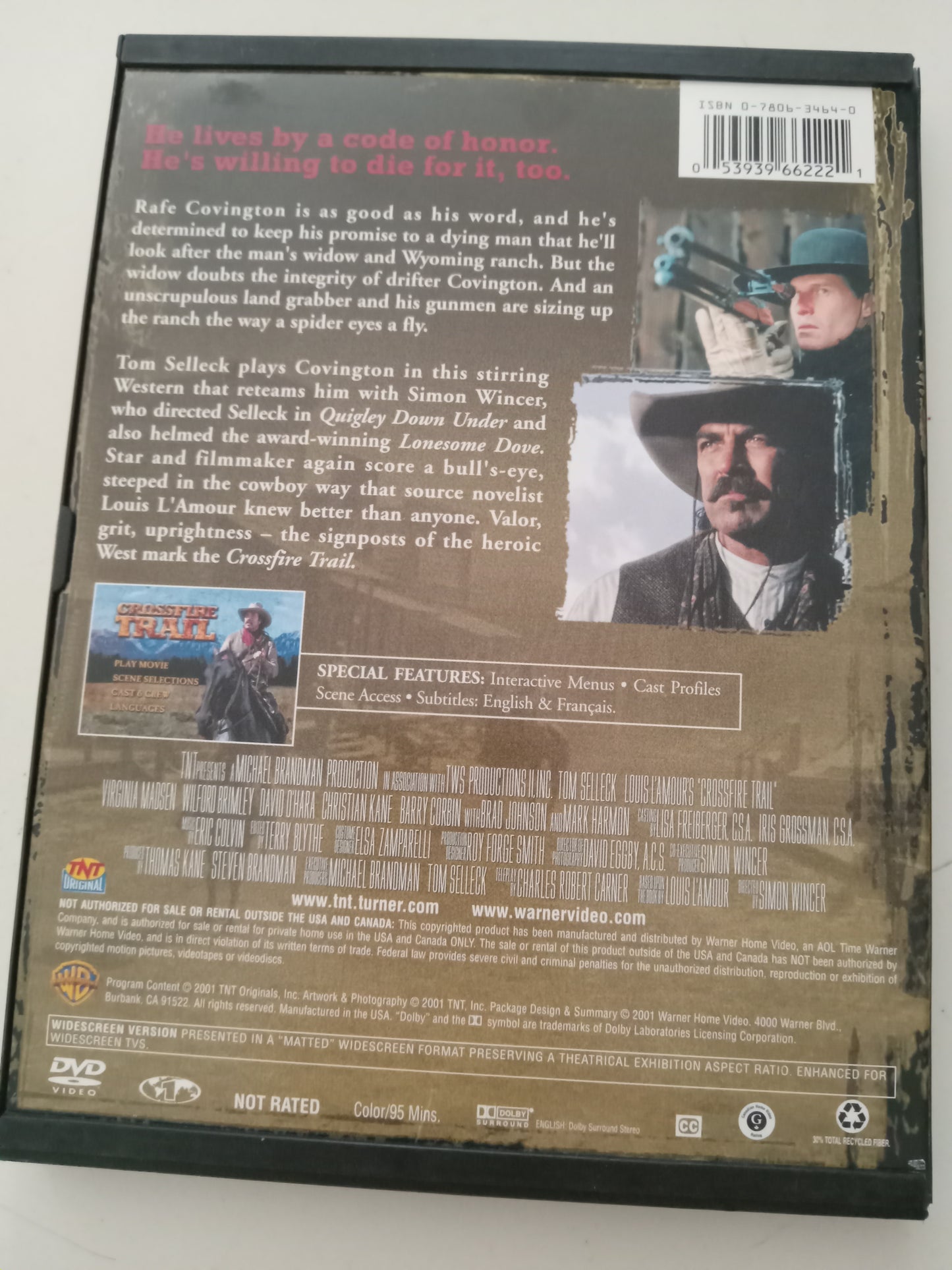 Louis L'Amour's Crossfire Trail, DVD Movie, Widescreen, Not Rated, USED