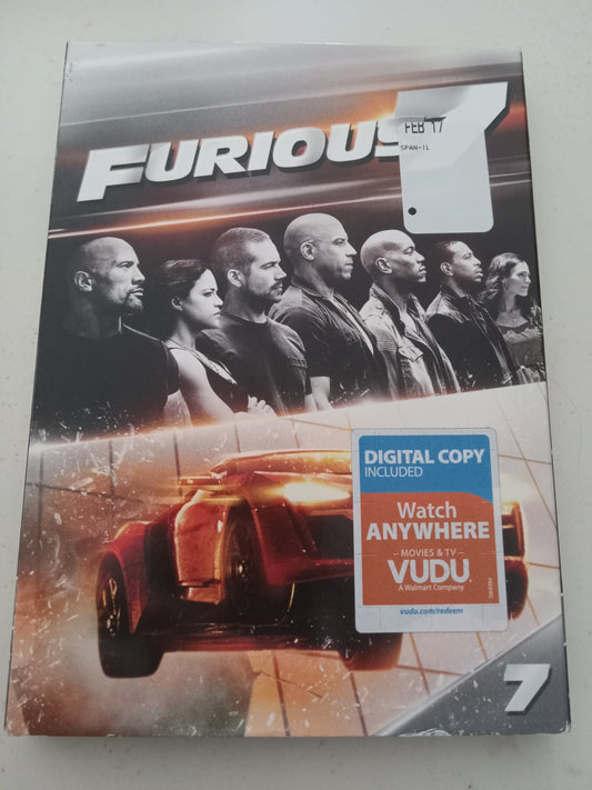 Furious 7, DVD Movie, Vin Diesel Widescreen, Rated PG-13, USED