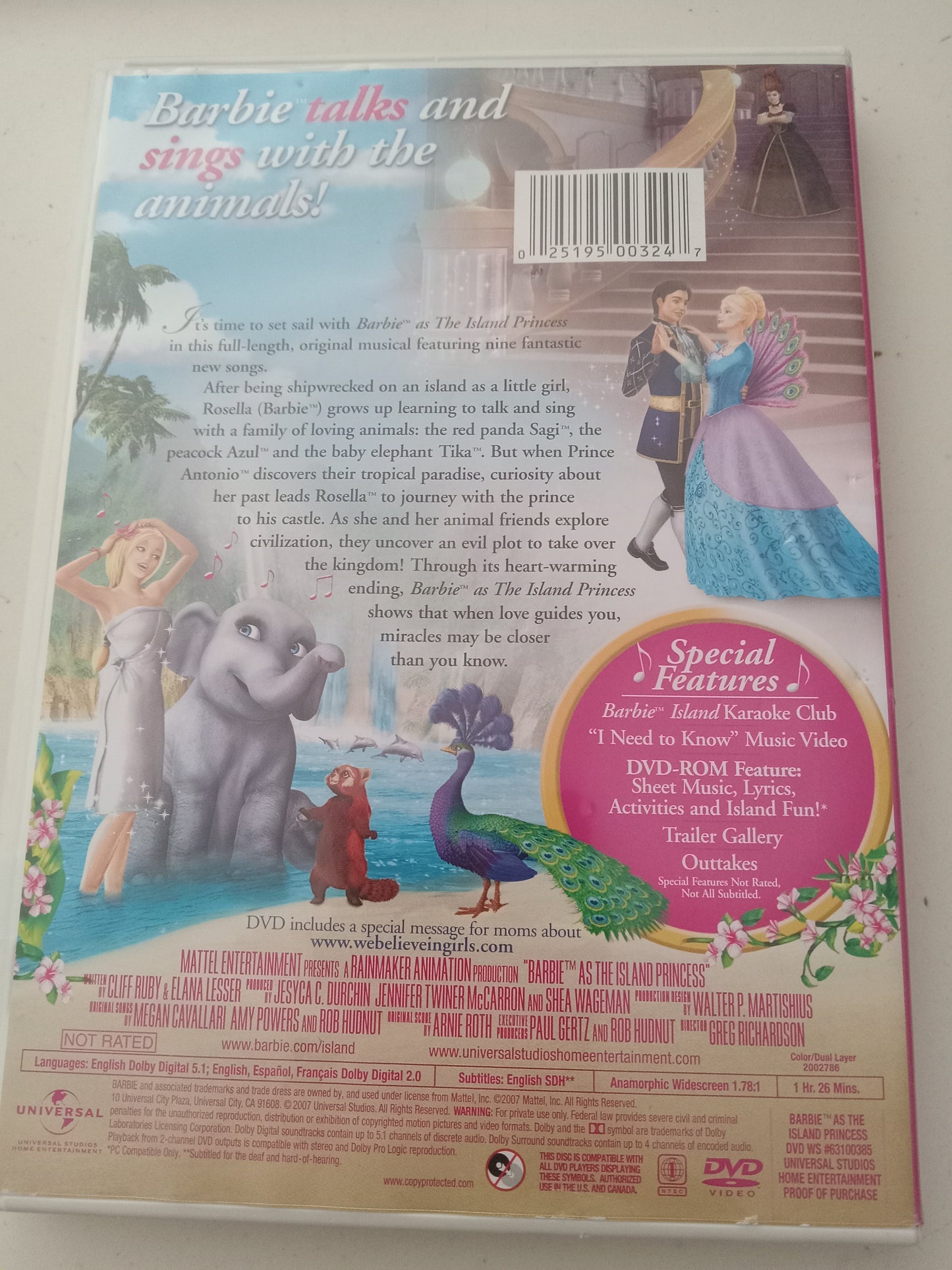 Barbie As The Island Princess, DVD Movie, Widescreen, Not Rated, USED