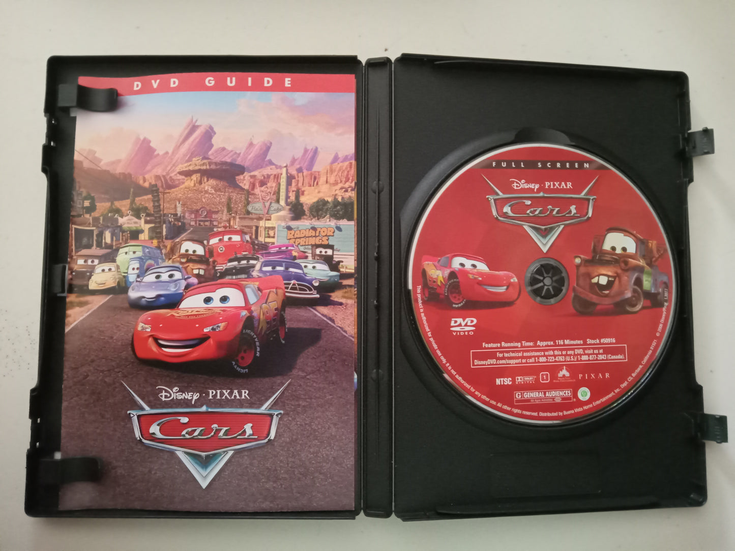 Cars, Pixar Animated DVD Movie, Fullscreen/Widescreen, Rated G, USED